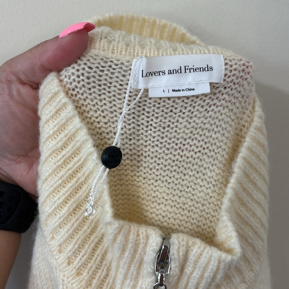 NWOT Lovers & Friends Anthea Sweater Dress Ivory Size Large - Picture 9 of 10